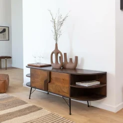 Made in Meubles Décoration<Vase marron 4 tiges en aluminium Dahlia