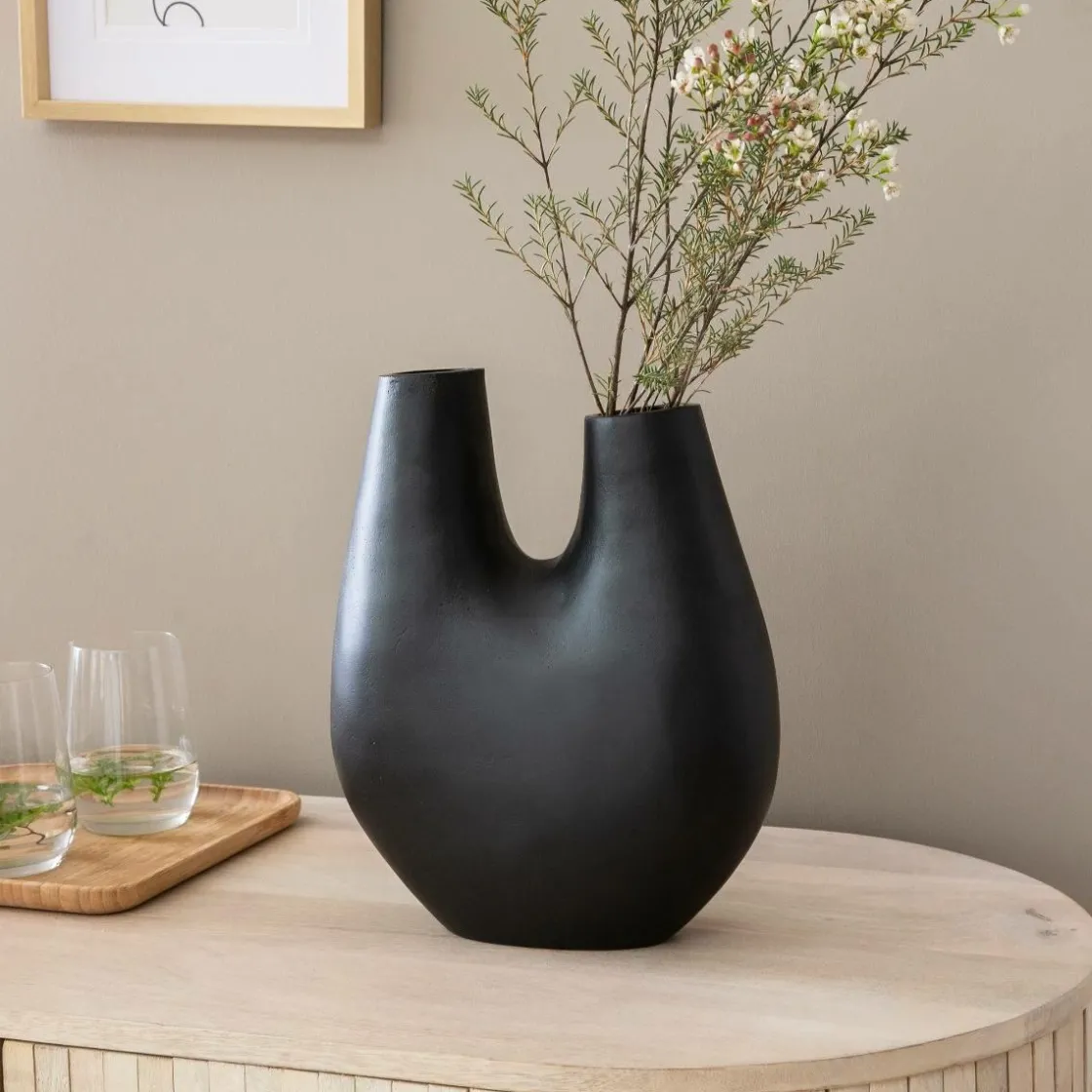 Made in Meubles Décoration<Vase noir 2 tiges en aluminium Tulipa