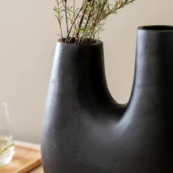 Made in Meubles Décoration<Vase noir 2 tiges en aluminium Tulipa