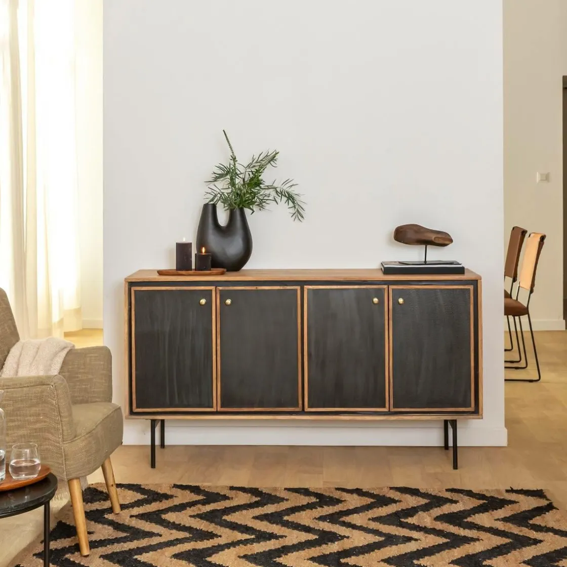 Made in Meubles Décoration<Vase noir 2 tiges en aluminium Tulipa