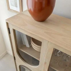 Made in Meubles Vitrine<Vitrine 2 portes en bois de manguier Lydia