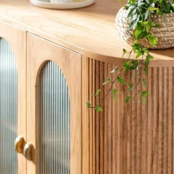 Made in Meubles Vitrine<Vitrine arrondie en bois de manguier Maria