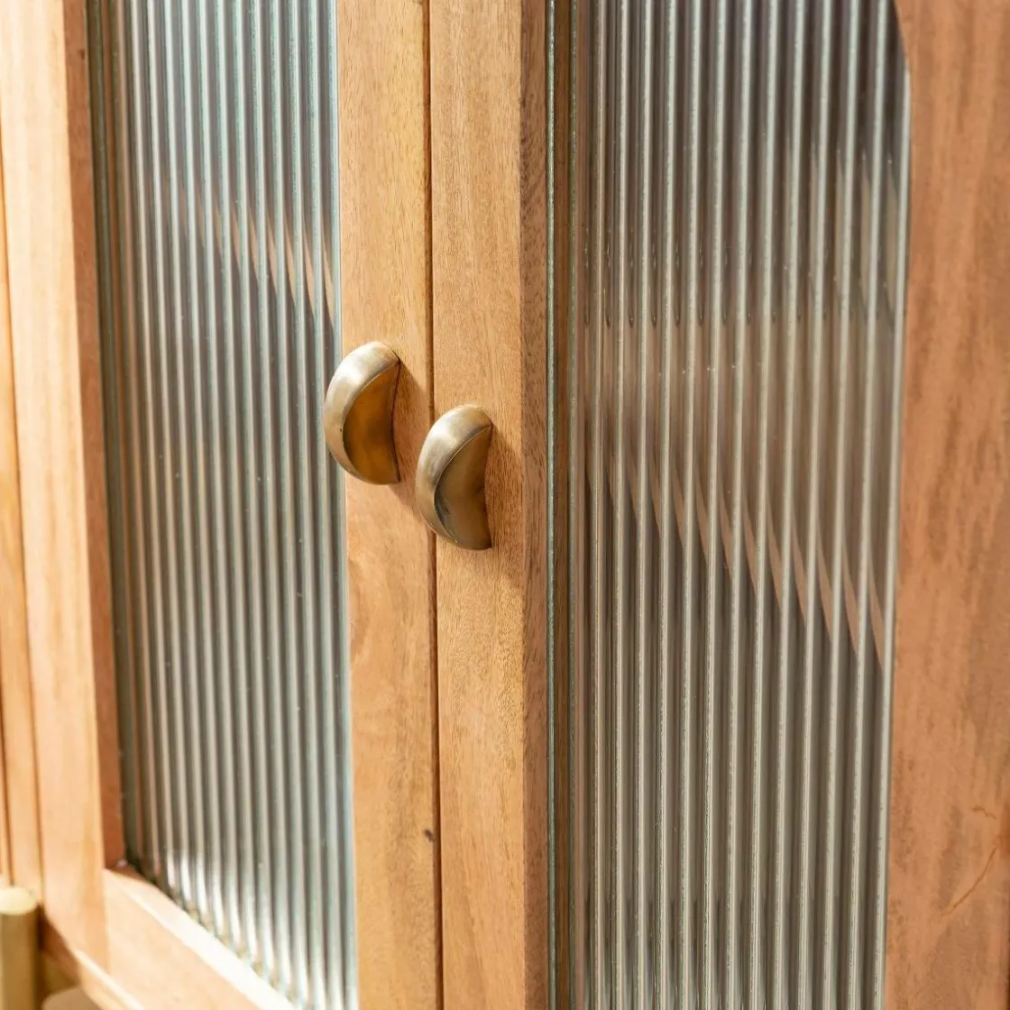 Made in Meubles Vitrine<Vitrine arrondie en bois de manguier Maria