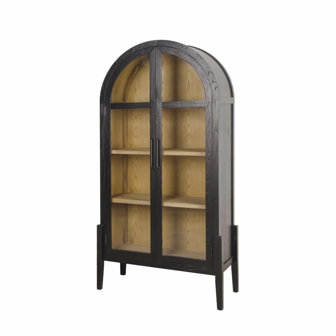 Made in Meubles Vitrine<Vitrine arrondie en bois d'orme Bruce