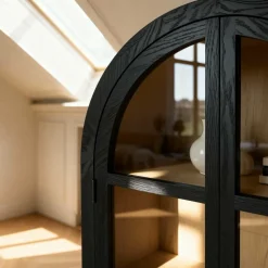 Made in Meubles Vitrine<Vitrine arrondie en bois d'orme Bruce