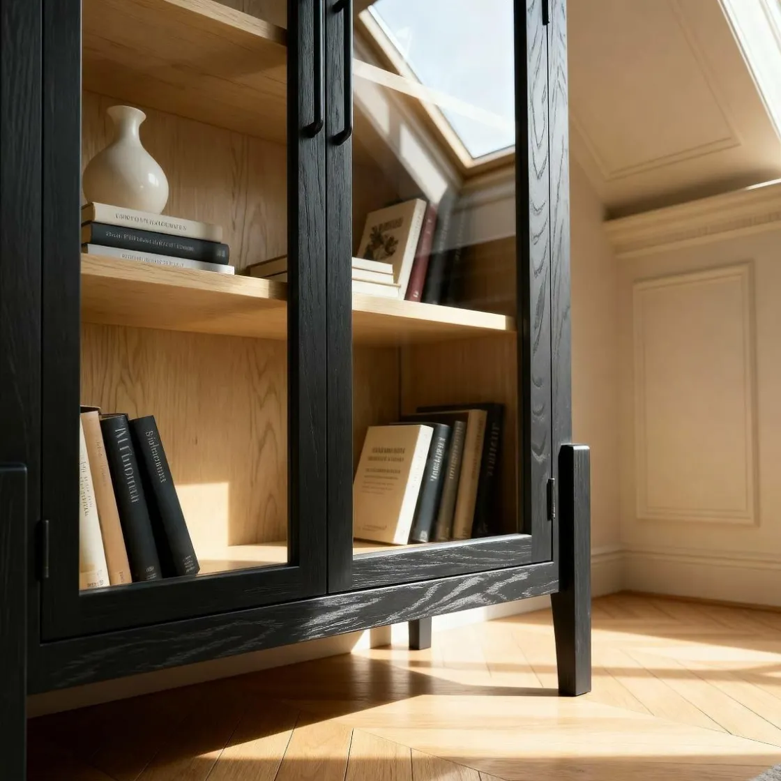 Made in Meubles Vitrine<Vitrine arrondie en bois d'orme Bruce