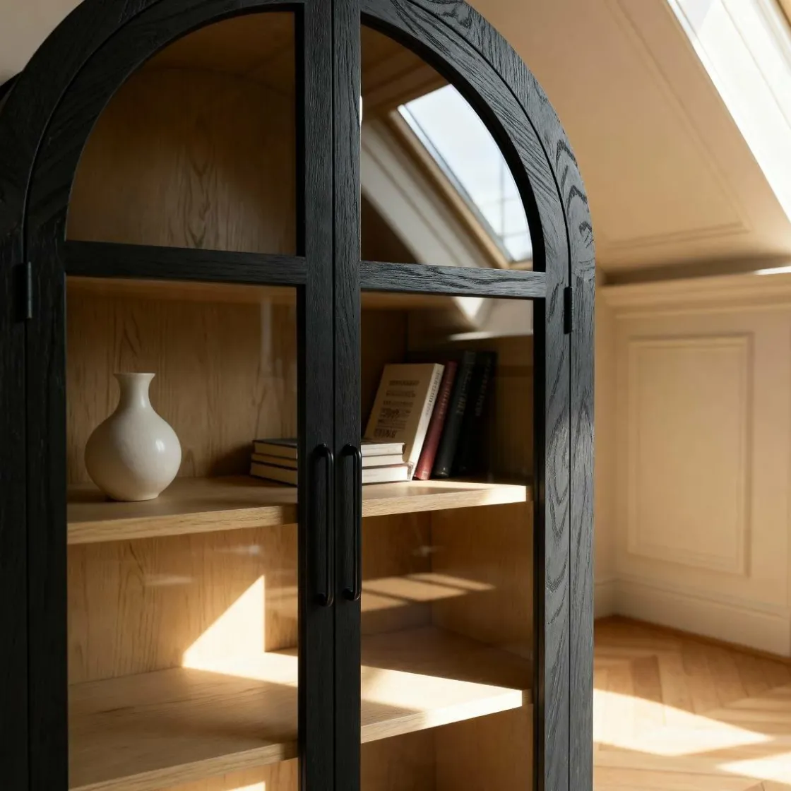 Made in Meubles Vitrine<Vitrine arrondie en bois d'orme Bruce