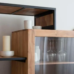 Made in Meubles Vitrine|Etagère<Vitrine en bois d'acacia Ernest
