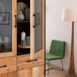 Made in Meubles Vitrine<Vitrine en bois d'acacia et métal Bosco