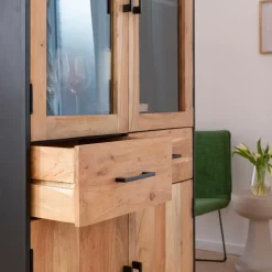 Made in Meubles Vitrine<Vitrine en bois d'acacia et métal Bosco