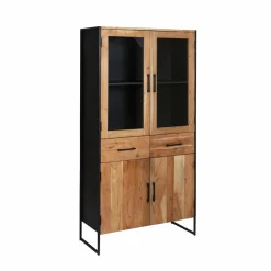 Made in Meubles Vitrine<Vitrine en bois d'acacia et métal Bosco