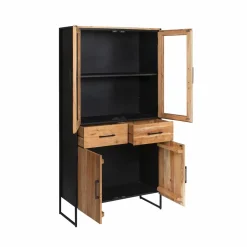 Made in Meubles Vitrine<Vitrine en bois d'acacia et métal Bosco