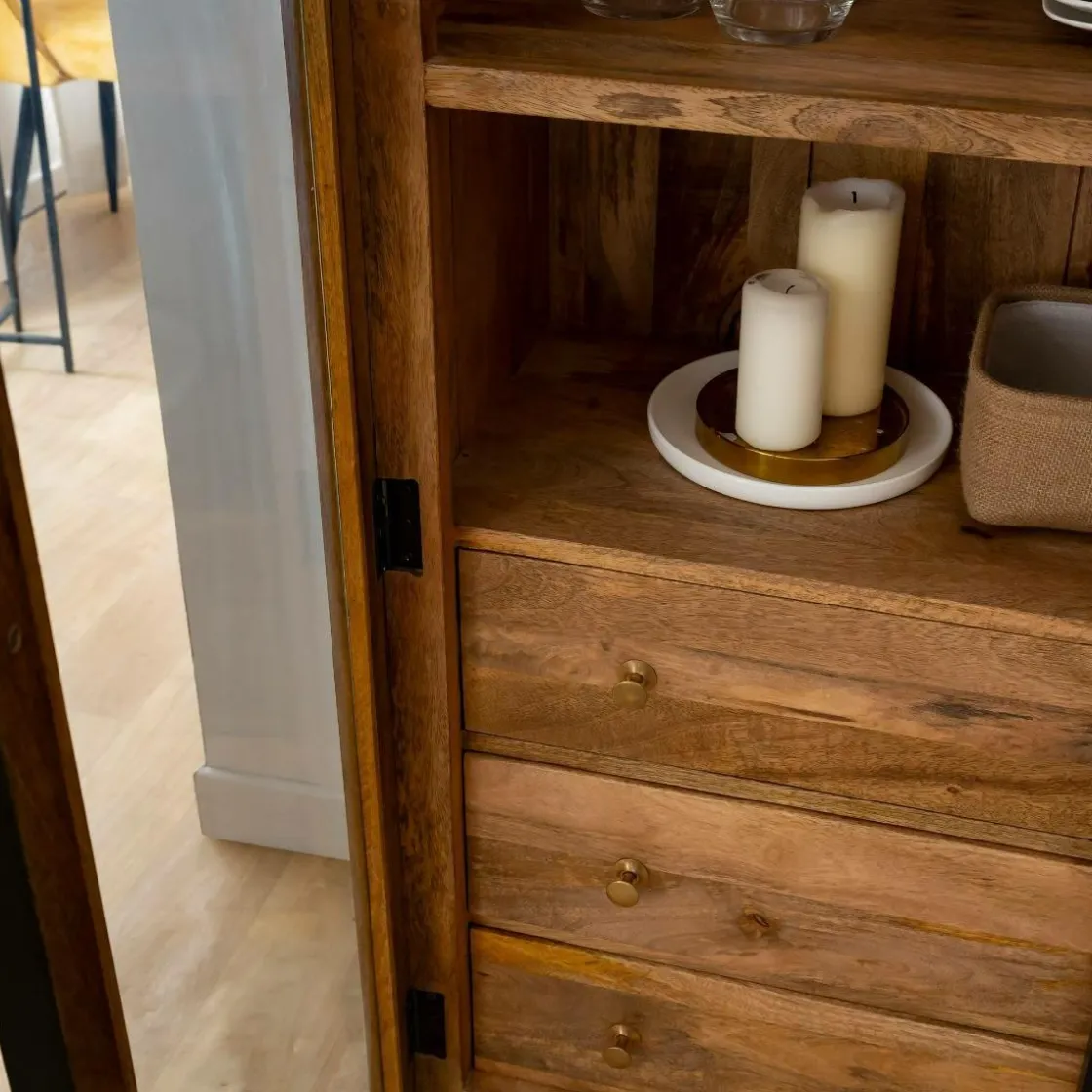 Made in Meubles Vitrine<Vitrine en bois de manguier Paulo