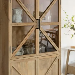 Made in Meubles Vitrine<Vitrine en bois de manguier Thalia