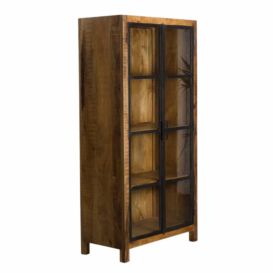 Made in Meubles Vitrine<Vitrine en bois de manguier et métal Ambroisa