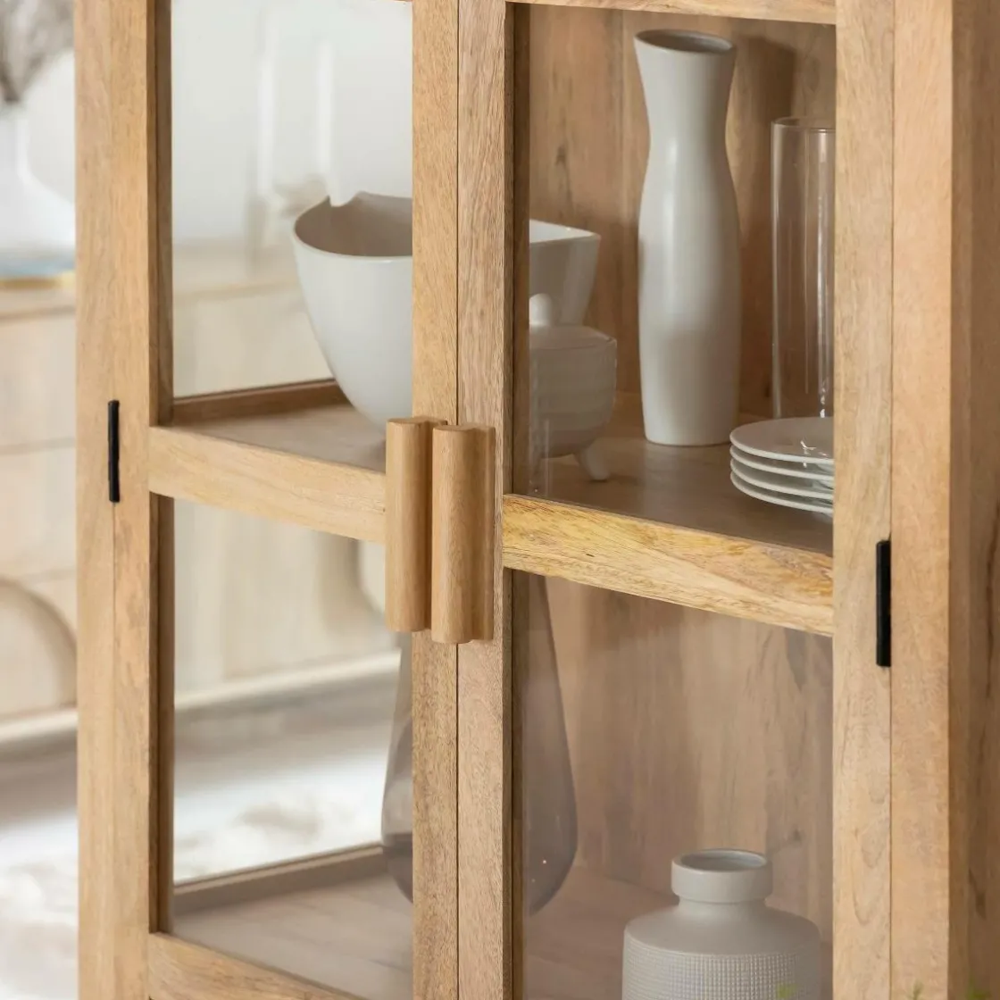 Made in Meubles Vitrine<Vitrine en bois de manguier Amaris