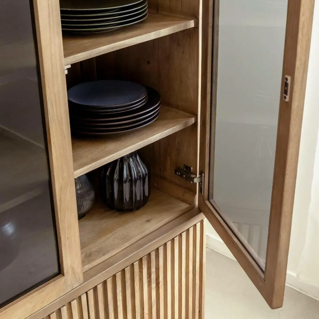 Made in Meubles Vitrine<Vitrine en bois de manguier Betty