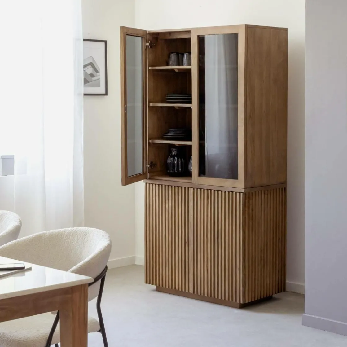 Made in Meubles Vitrine<Vitrine en bois de manguier Betty