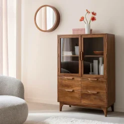 Made in Meubles Vitrine|Meuble De Rangement<Vitrine en bois de manguier Remick