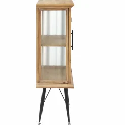 Made in Meubles Vaisselier|Vitrine<Vitrine en bois de sapin et verre strié 2 portes Nicole