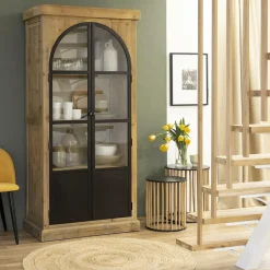 Made in Meubles Vitrine<Vitrine en bois recyclé et métal Garance