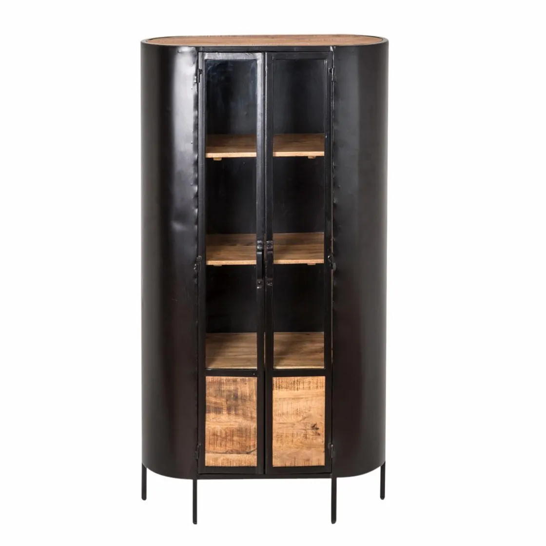 Made in Meubles Bibliothèque|Vitrine<Vitrine en métal et bois de manguier Achille