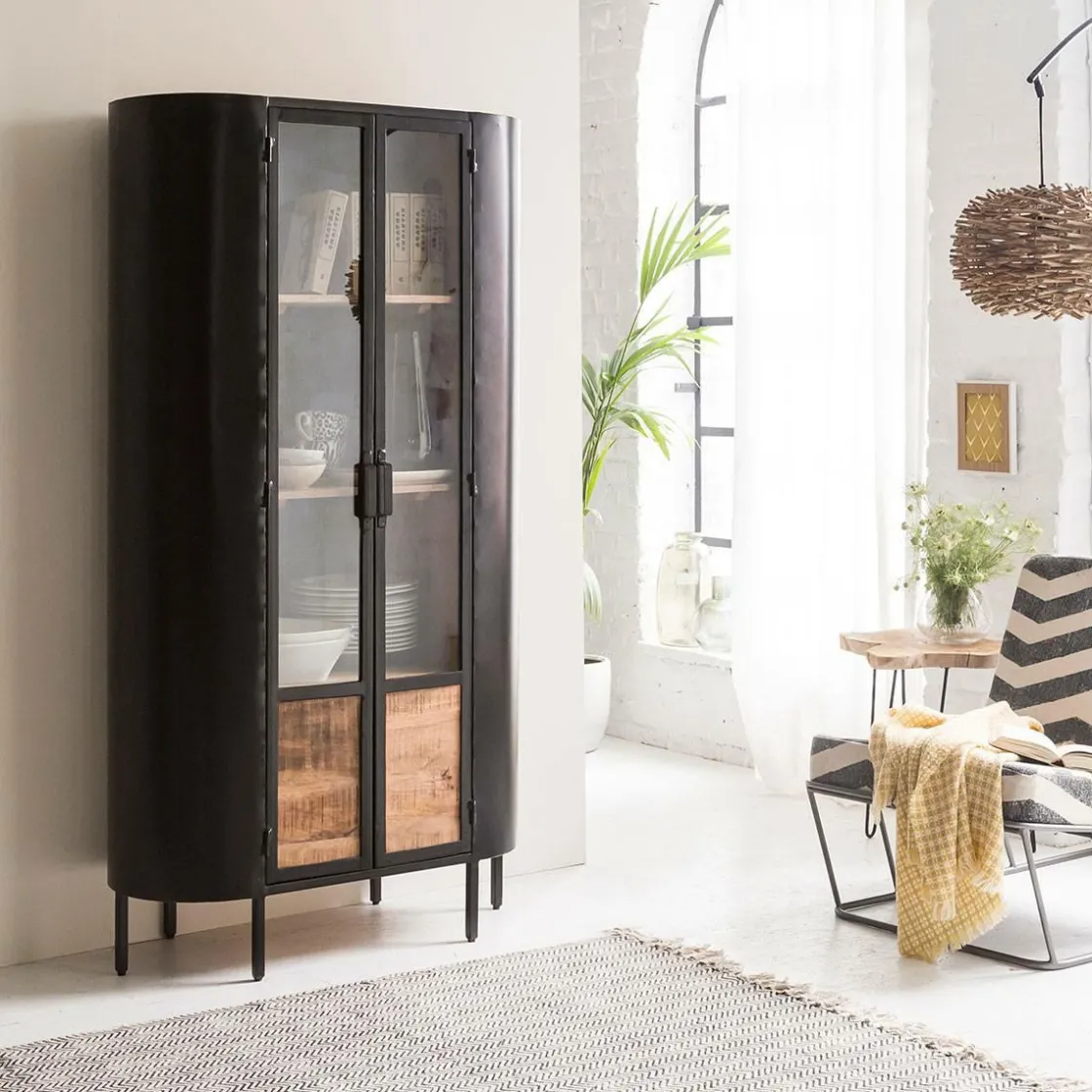 Made in Meubles Bibliothèque|Vitrine<Vitrine en métal et bois de manguier Achille