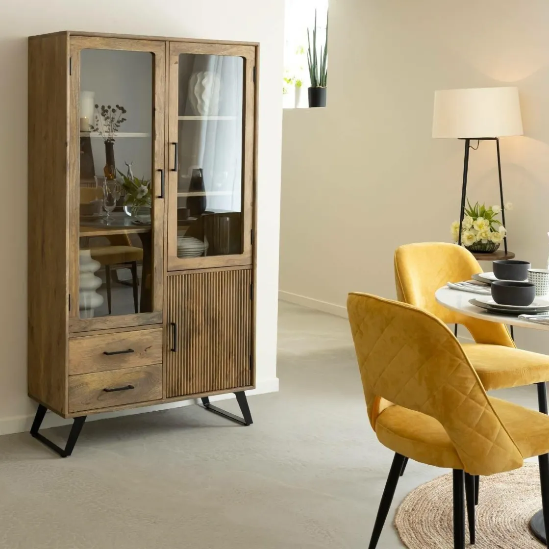 Made in Meubles Vitrine<Vitrine Haute en bois de de manguier Joy