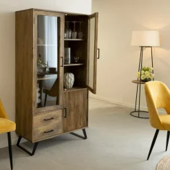 Made in Meubles Vitrine<Vitrine Haute en bois de de manguier Joy