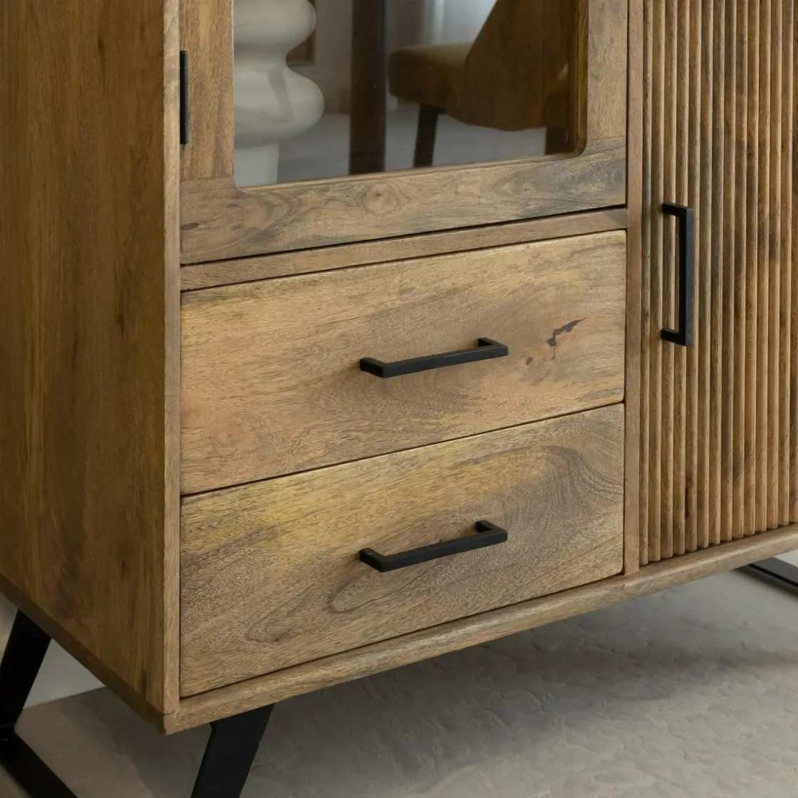 Made in Meubles Vitrine<Vitrine Haute en bois de de manguier Joy