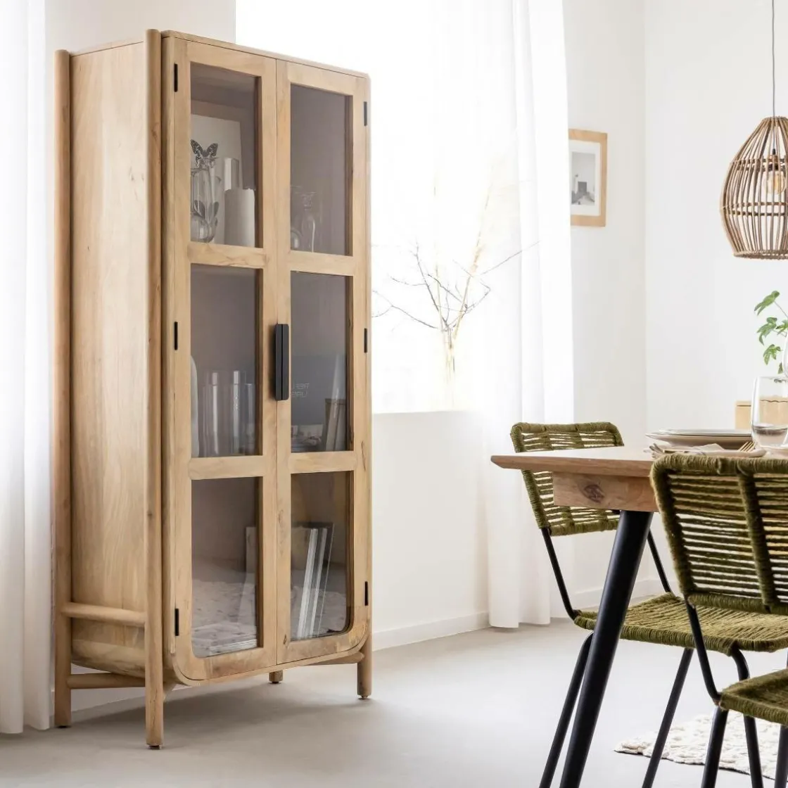 Made in Meubles Vitrine<Vitrine haute en bois de manguier Nova